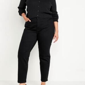 Old Navy Women Black High Rise O.G. Straight Secret Smooth Pockets Jeans Size 14